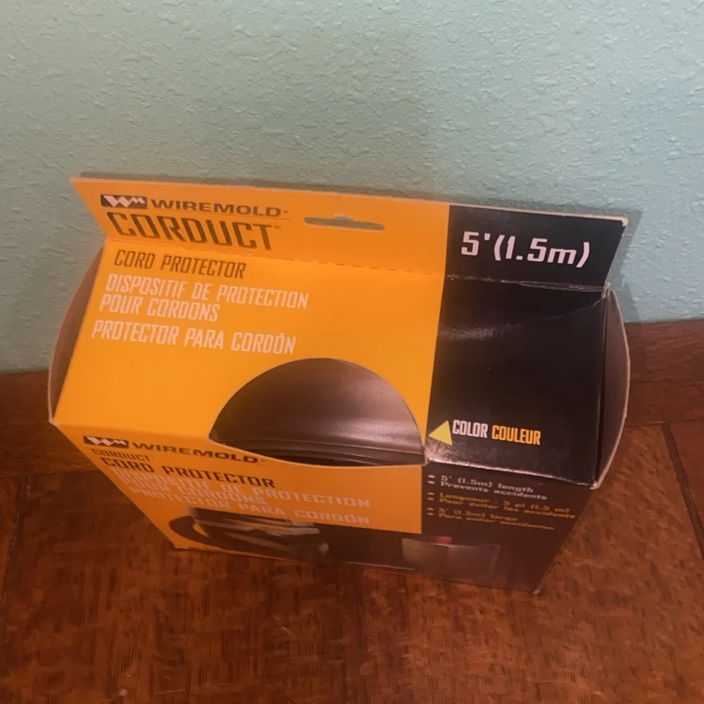 NWT Wiremold Corduct Cord Protector. 5feet. Dark brown.